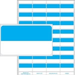 32 shelf labels on a sheet with blue top and white bottom. Formerly used by AG FL grocers