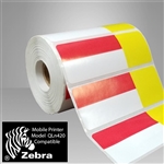 2457556-19-RY Red/Yellow Direct Thermal Adhesive Shelf Labels 3.3125" x 1.1875"
