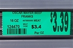 Transparent Green Plastic Chip 1.25" x 2.75" fits 24up Labels