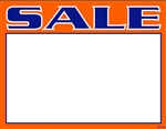 R001004 1up Laser Bright Fluorescent "Sale" on Glossy Sign Stock (formerly #90565)