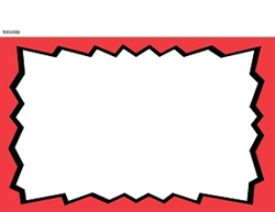 R001006 1up w/Margin Burst Red/Black on Un-coated Card Stock 7" x 11"