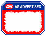 R001025 1up IGA "As Advertised" 8.5" x 11" (formerly #50000)