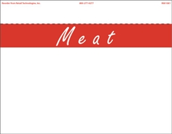 1up w/margin Essential Signage "Meat" in Red Bar Department signs on uncoated cardstock