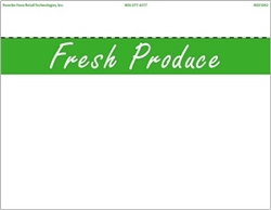 1up w/margin Essential Signage "Fresh Produce" in Green Bar signs on uncoated cardstock