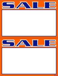 R002004 2up Laser Bright Fluorescent "Sale" on Glossy Sign Stock (formerly #90665)