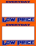 R002005 2up Laser Bright Fluorescent "Everyday Low Price" on Glossy Sign Stock (formerly #90635)