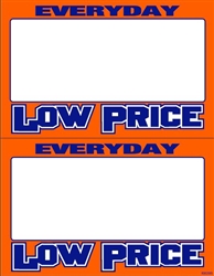 R002005 2up Laser Bright Fluorescent "Everyday Low Price" on Glossy Sign Stock (formerly #90635)