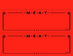 Two Fluorescent Red MEAT Department Signs on a 8.5" x 11" sheet