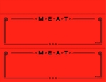 Two Fluorescent Red MEAT Department Signs on a 8.5" x 11" sheet
