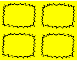 R004010-Y 4up Fluorescent Burst Yellow 5.5" x 4.25" (formerly #95745y)
