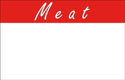 4up w/margin Essential Signage "Meat" in Red Bar Department signs on uncoated cardstock