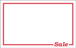 R004091 4up w/Margin Basic White with Red Border "Sale" Sign
