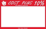 4 Up Piggly Wiggly "Cost Plus 10%" Signs