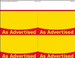 R004137 4up w/Margin Red/Yellow 'As Advertised' on C1S (Glossy) Sign Stock
