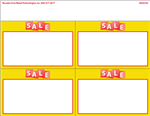 R004145 4up w/margin Bold Impressions Red on Yellow 'SALE' sign on glossy cardstock (C1S)
