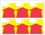 R006000 6up Adhesive Red Arrow Talker w/Tear-Off Top 3 5/16" x 3 15/16" (formerly item # 2455492-58)