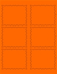 R006090-R 6up Blank Fluorescent Red Die Cut Punch-Out Starburst