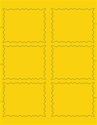 R006090-Y 6up Blank Fluorescent Yellow Die Cut Punch-Out Starburst