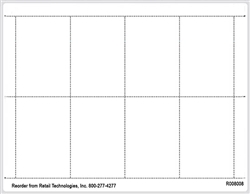 R008008-BLANK 8up Blank White Adhesive Shelf Talker 2.5" x 3.6875"