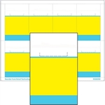 R008090-BY 8up Blue & Yellow Bar Adhesive Shelf Talker w/Horseshoe Cut 2-1/2" x 3-27/32"