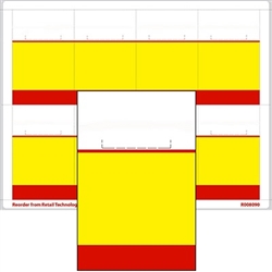 R008090-RY 8up Red & Yellow Bar Adhesive Shelf Talker w/Horseshoe Cut 2-1/2" x 3-27/32"