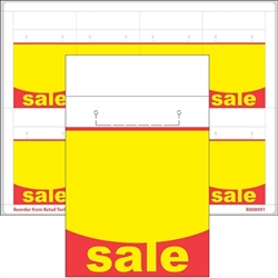 R008091-RY 8up Red & Yellow "SALE" Adhesive Shelf Talker w/ Horseshoe Cut 2-1/2" x 3-27/32"