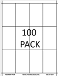 12 blank white 2" x 3 3/8" shelf talkers on an 8.5" x 11" adhesive sheet