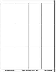 R012009 12up Blank White Adhesive Shelf Talker 2" x 3 3/8"