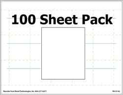 R015142-100pk 15up Eco Plus Blank White Shelf Talker with back score composite adhesive shelf talkers (1.875" x 2.25")