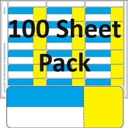 18up Blue/Yellow 3-in-1 Adhesive Labels