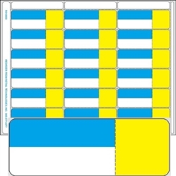 18up Eco Plus 3-in-1 Blue/Yellow composite adhesive shelf labels