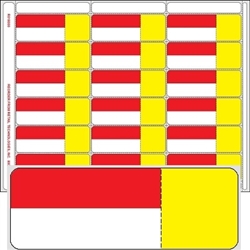 R018000-RY 18up Red/Yellow with Face Perforation on Eco-Friendly Composite Stock w/ Removable Adhesive allowing for easy, no mess removal. Formerly item # 2455492-57