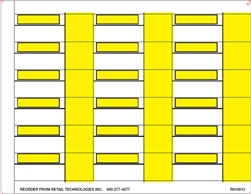 R018013 18up Yellow Black White Eco-Friendly Composite Labels with Removable Adhesive reorder from Retail Technologies, Inc. 800-277-4277