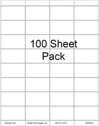 R032020-100pk 32up Eco-Friendly Composite White Adhesive Label 1-15/16" x 1-1/4"