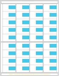 R036001-B 36up Eco-Friendly Composite Blue, and White Adhesive Label (1 7/8" x 1 1/8")