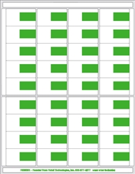 R036001-PMS-361 36up Eco-Friendly Composite Green, and White Adhesive Label 1 7/8" x 1 1/8"