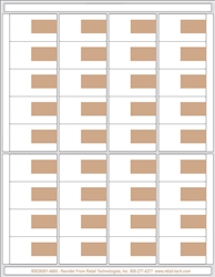 R036001-PMS 4665 36up Composite Brown, and White Adhesive Label (1 7/8" x 1 1/8")
